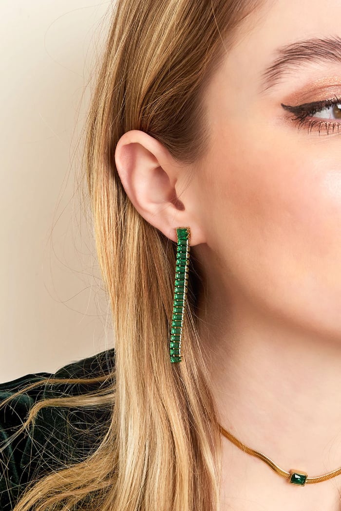 Pendientes de acero inoxidable Shimmer Verde h5Imagen3